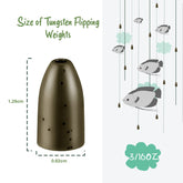 Close-up of 3/16 oz tungsten weight